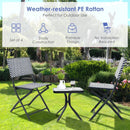 Set of 4 Patio Folding Rattan Dining Chairs for Camping and Garden by LJGDeals