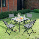 Set of 4 Patio Folding Rattan Dining Chairs for Camping and Garden by LJGDeals