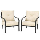 2 Pieces Patio Dining Set with Padded Cushions Armrest Steel Frame by LJGDeals
