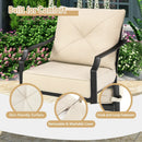 2 Pieces Patio Dining Set with Padded Cushions Armrest Steel Frame by LJGDeals
