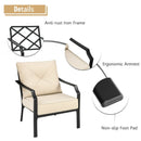 2 Pieces Patio Dining Set with Padded Cushions Armrest Steel Frame by LJGDeals