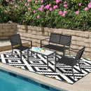 4 PCS Patio Furniture Set Sofa Coffee Table Steel Frame Garden-Gray by LJGDeals