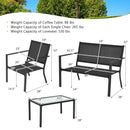4 PCS Patio Furniture Set Sofa Coffee Table Steel Frame Garden-Gray by LJGDeals