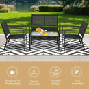 4 PCS Patio Furniture Set Sofa Coffee Table Steel Frame Garden-Gray by LJGDeals