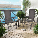 2 Pieces Patio Folding Dining Chairs Aluminium Adjustable Back-Gray by LJGDeals
