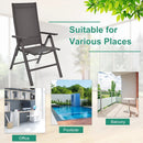 2 Pieces Patio Folding Dining Chairs Aluminium Adjustable Back-Gray by LJGDeals