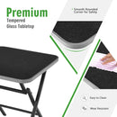 Patio Folding Square Dining Table with Aluminum Frame and Tempered Glass top by LJGDeals