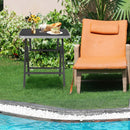 Patio Folding Square Dining Table with Aluminum Frame and Tempered Glass top by LJGDeals