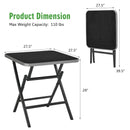 Patio Folding Square Dining Table with Aluminum Frame and Tempered Glass top by LJGDeals