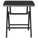 Patio Folding Square Dining Table with Aluminum Frame and Tempered Glass top by LJGDeals