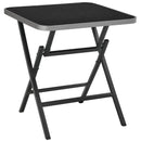 Patio Folding Square Dining Table with Aluminum Frame and Tempered Glass top by LJGDeals