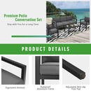4 Pieces Outdoor Furniture Set for Backyard and Poolside-Gray by LJGDeals
