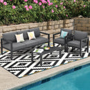 4 Pieces Outdoor Furniture Set for Backyard and Poolside-Gray by LJGDeals