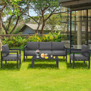 4 Pieces Outdoor Furniture Set for Backyard and Poolside-Gray by LJGDeals