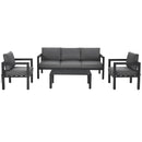 4 Pieces Outdoor Furniture Set for Backyard and Poolside-Gray by LJGDeals