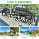 4 Pieces Outdoor Furniture Set for Backyard and Poolside-Gray by LJGDeals