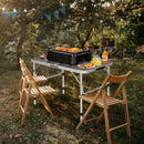 Aluminum Grill Table with Iron Mesh Top-Silver by LJGDeals