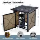 25 Inch 40000 BTU Propane Fire Pit Table with Lid and Fire Glass by LJGDeals