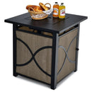 25 Inch 40000 BTU Propane Fire Pit Table with Lid and Fire Glass by LJGDeals