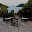 25 Inch 40000 BTU Propane Fire Pit Table with Lid and Fire Glass by LJGDeals
