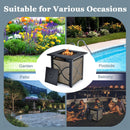 25 Inch 40000 BTU Propane Fire Pit Table with Lid and Fire Glass by LJGDeals