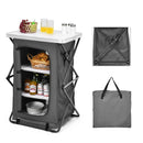 Folding Camping Storage Cabinet with 3 Shelves and Carry Bag by LJGDeals