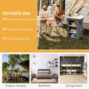 Folding Camping Storage Cabinet with 3 Shelves and Carry Bag by LJGDeals