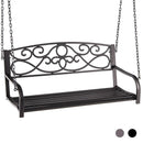 Outdoor 2-Person Metal Porch Swing Chair with Chains by DirectDeals