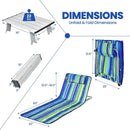 3 Pieces Beach Lounge Chair Mat Set 2 Adjustable Lounge Chairs with Table Stripe by LJGDeals