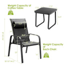3 Pieces Patio Bistro Furniture Set with Adjustable Backrest by LJGDeals
