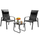 3 Pieces Patio Bistro Furniture Set with Adjustable Backrest by LJGDeals
