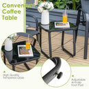 3 Pieces Patio Bistro Furniture Set with Adjustable Backrest by LJGDeals