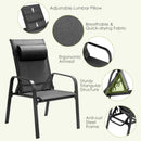 3 Pieces Patio Bistro Furniture Set with Adjustable Backrest by LJGDeals
