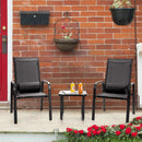 3 Pieces Patio Bistro Furniture Set with Adjustable Backrest by LJGDeals