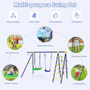 5-In-1 Outdoor Kids Swing Set with A-Shaped Metal Frame and Ground Stake by LJGDeals