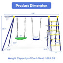 5-In-1 Outdoor Kids Swing Set with A-Shaped Metal Frame and Ground Stake by LJGDeals