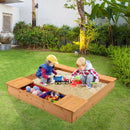 Kids Wooden Sandbox with Bench Seats and Storage Boxes by LJGDeals