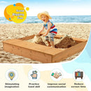 Kids Wooden Sandbox with Bench Seats and Storage Boxes by LJGDeals