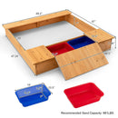 Kids Wooden Sandbox with Bench Seats and Storage Boxes by LJGDeals