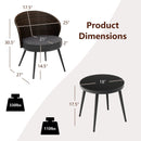 3 Pieces Patio Rattan Bistro Set with 2 Seat Cushions and Tempered Glass Tabletop-Brown by LJGDeals