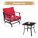3 Piece Patio Rocking Chair Set with Coffee Table-Red by LJGDeals
