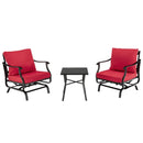 3 Piece Patio Rocking Chair Set with Coffee Table-Red by LJGDeals