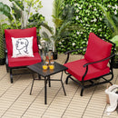3 Piece Patio Rocking Chair Set with Coffee Table-Red by LJGDeals