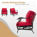 3 Piece Patio Rocking Chair Set with Coffee Table-Red by LJGDeals