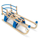 Folding Snowsled Portable Steering Slider with Pulling Ropes and Metal Rails by LJGDeals