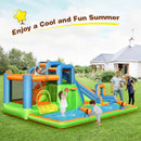 7-in-1 Inflatable Giant Water Park Bouncer with Dual Climbing Walls and 735W Blower by LJGDeals
