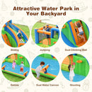 7-in-1 Inflatable Giant Water Park Bouncer with Dual Climbing Walls and 735W Blower by LJGDeals