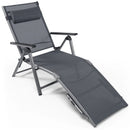 Outdoor Aluminum Chaise Lounge Chair with Quick-Drying Fabric by LJGDeals