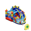 Inflatable Bounce Castle with Slide Climbing Wall and 450W Blower by LJGDeals