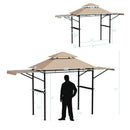 13.5 x 4 Feet Patio BBQ Grill Gazebo Canopy with Dual Side Awnings by LJGDeals